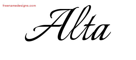 Calligraphic Name Tattoo Designs Alta Download Free