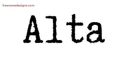 Typewriter Name Tattoo Designs Alta Free Download