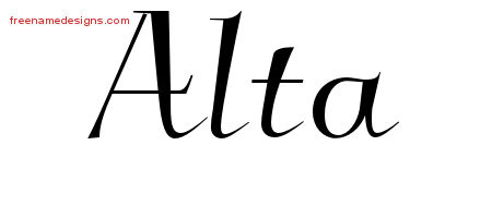 Elegant Name Tattoo Designs Alta Free Graphic