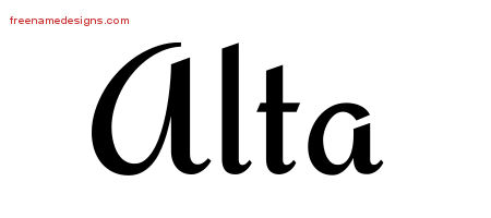 Calligraphic Stylish Name Tattoo Designs Alta Download Free