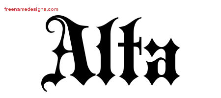 Old English Name Tattoo Designs Alta Free