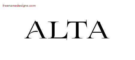 Flourishes Name Tattoo Designs Alta Printable