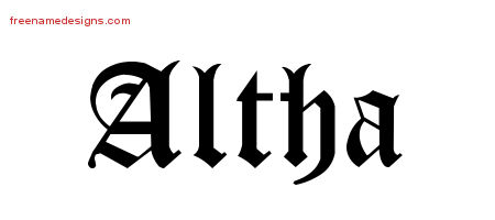 Blackletter Name Tattoo Designs Altha Graphic Download