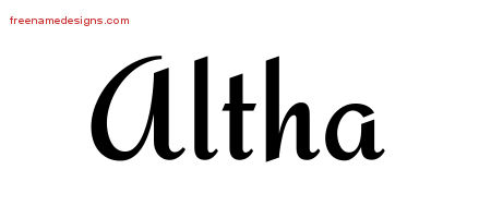 Calligraphic Stylish Name Tattoo Designs Altha Download Free
