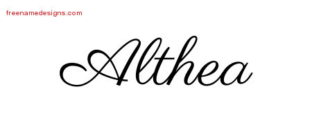 Classic Name Tattoo Designs Althea Graphic Download