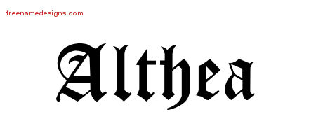 Blackletter Name Tattoo Designs Althea Graphic Download