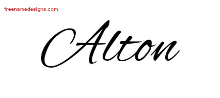 Cursive Name Tattoo Designs Alton Free Graphic