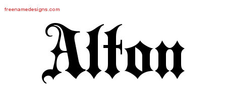 Old English Name Tattoo Designs Alton Free Lettering