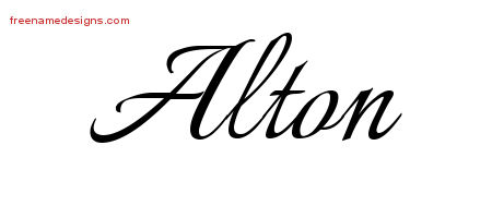 Calligraphic Name Tattoo Designs Alton Free Graphic