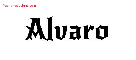 Gothic Name Tattoo Designs Alvaro Download Free