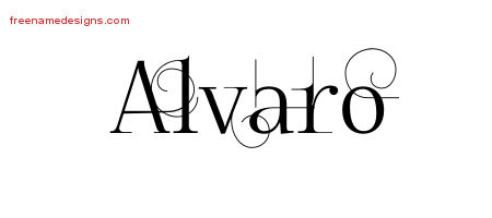 Decorated Name Tattoo Designs Alvaro Free Lettering