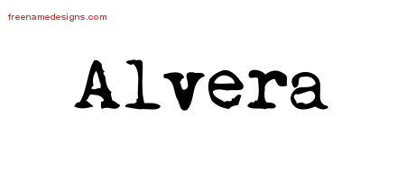 Vintage Writer Name Tattoo Designs Alvera Free Lettering