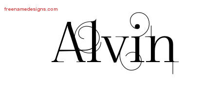 Decorated Name Tattoo Designs Alvin Free Lettering