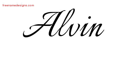 Calligraphic Name Tattoo Designs Alvin Free Graphic