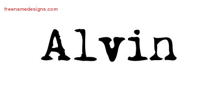 Vintage Writer Name Tattoo Designs Alvin Free