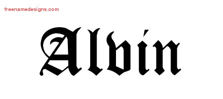 Blackletter Name Tattoo Designs Alvin Printable