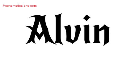 Gothic Name Tattoo Designs Alvin Download Free