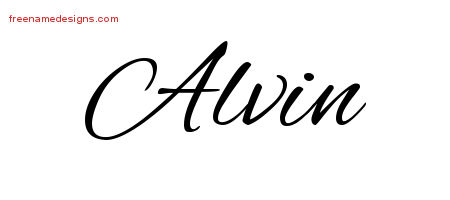 Cursive Name Tattoo Designs Alvin Free Graphic