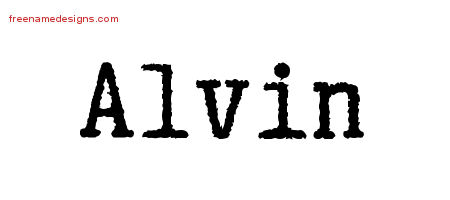 Typewriter Name Tattoo Designs Alvin Free Printout