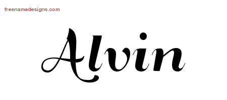 Art Deco Name Tattoo Designs Alvin Graphic Download