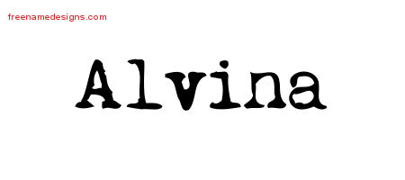 Vintage Writer Name Tattoo Designs Alvina Free Lettering