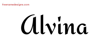 Calligraphic Stylish Name Tattoo Designs Alvina Download Free