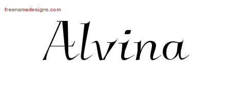 Elegant Name Tattoo Designs Alvina Free Graphic