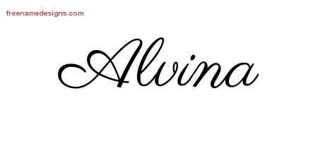 Classic Name Tattoo Designs Alvina Graphic Download