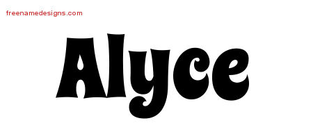 Groovy Name Tattoo Designs Alyce Free Lettering