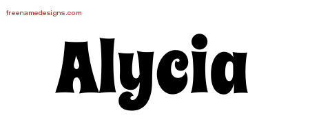 Groovy Name Tattoo Designs Alycia Free Lettering
