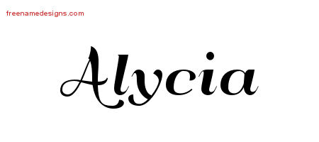 Art Deco Name Tattoo Designs Alycia Printable