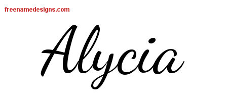 Lively Script Name Tattoo Designs Alycia Free Printout
