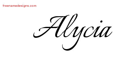 Calligraphic Name Tattoo Designs Alycia Download Free