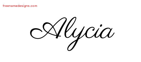 Classic Name Tattoo Designs Alycia Graphic Download