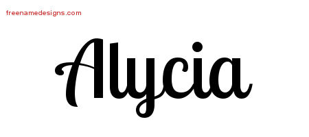 Handwritten Name Tattoo Designs Alycia Free Download