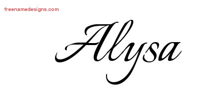 Calligraphic Name Tattoo Designs Alysa Download Free