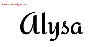 Calligraphic Stylish Name Tattoo Designs Alysa Download Free