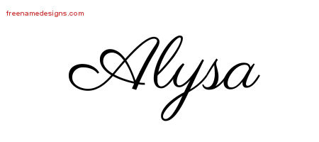 Classic Name Tattoo Designs Alysa Graphic Download