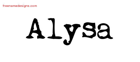 Vintage Writer Name Tattoo Designs Alysa Free Lettering