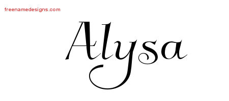 Elegant Name Tattoo Designs Alysa Free Graphic