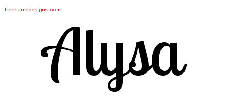 Handwritten Name Tattoo Designs Alysa Free Download