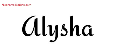 Calligraphic Stylish Name Tattoo Designs Alysha Download Free