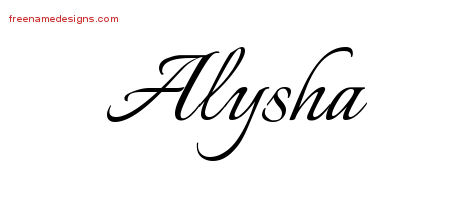 Calligraphic Name Tattoo Designs Alysha Download Free