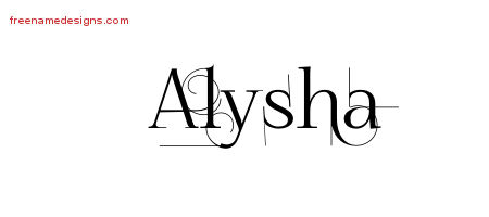Decorated Name Tattoo Designs Alysha Free