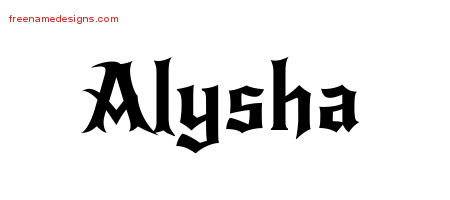 Gothic Name Tattoo Designs Alysha Free Graphic