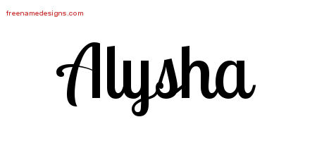 Handwritten Name Tattoo Designs Alysha Free Download