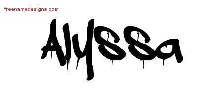 Graffiti Name Tattoo Designs Alyssa Free Lettering