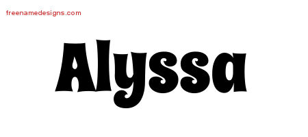 Groovy Name Tattoo Designs Alyssa Free Lettering