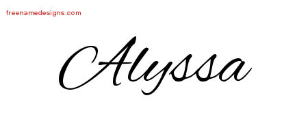 Cursive Name Tattoo Designs Alyssa Download Free
