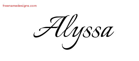 Calligraphic Name Tattoo Designs Alyssa Download Free